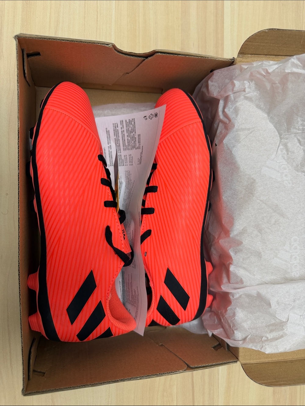 adidas Neon Orange Soccer Cleats with Black Accents